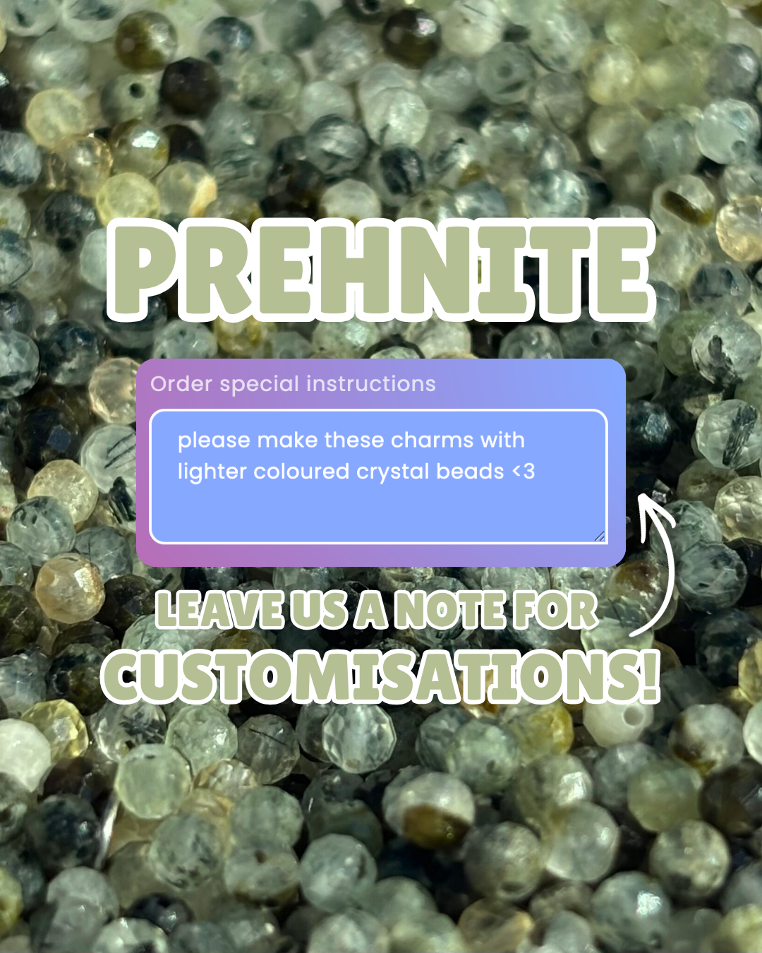 Prehnite Single Sparkle Charm PAIR