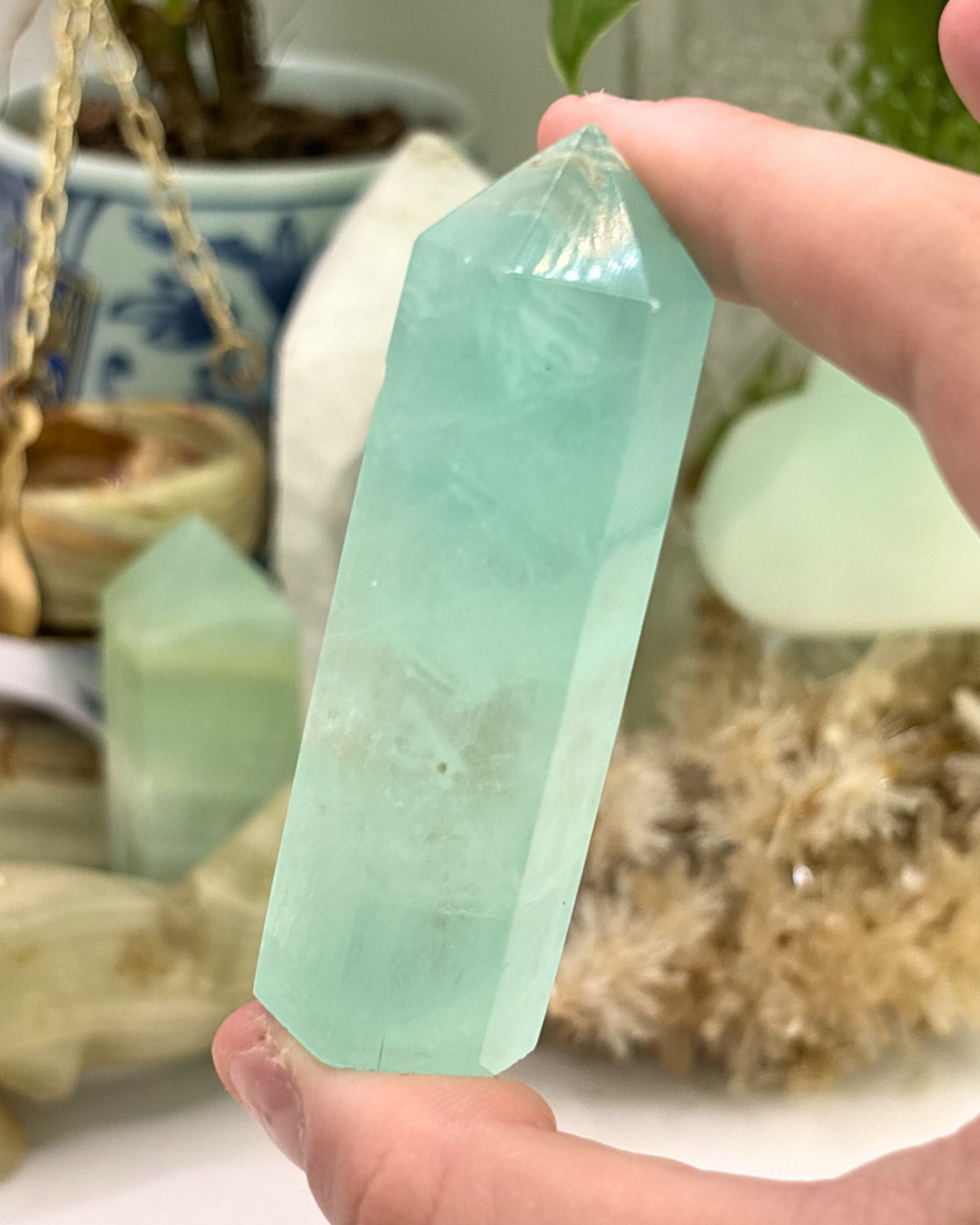 Green Fluorite Tower UV Reactive