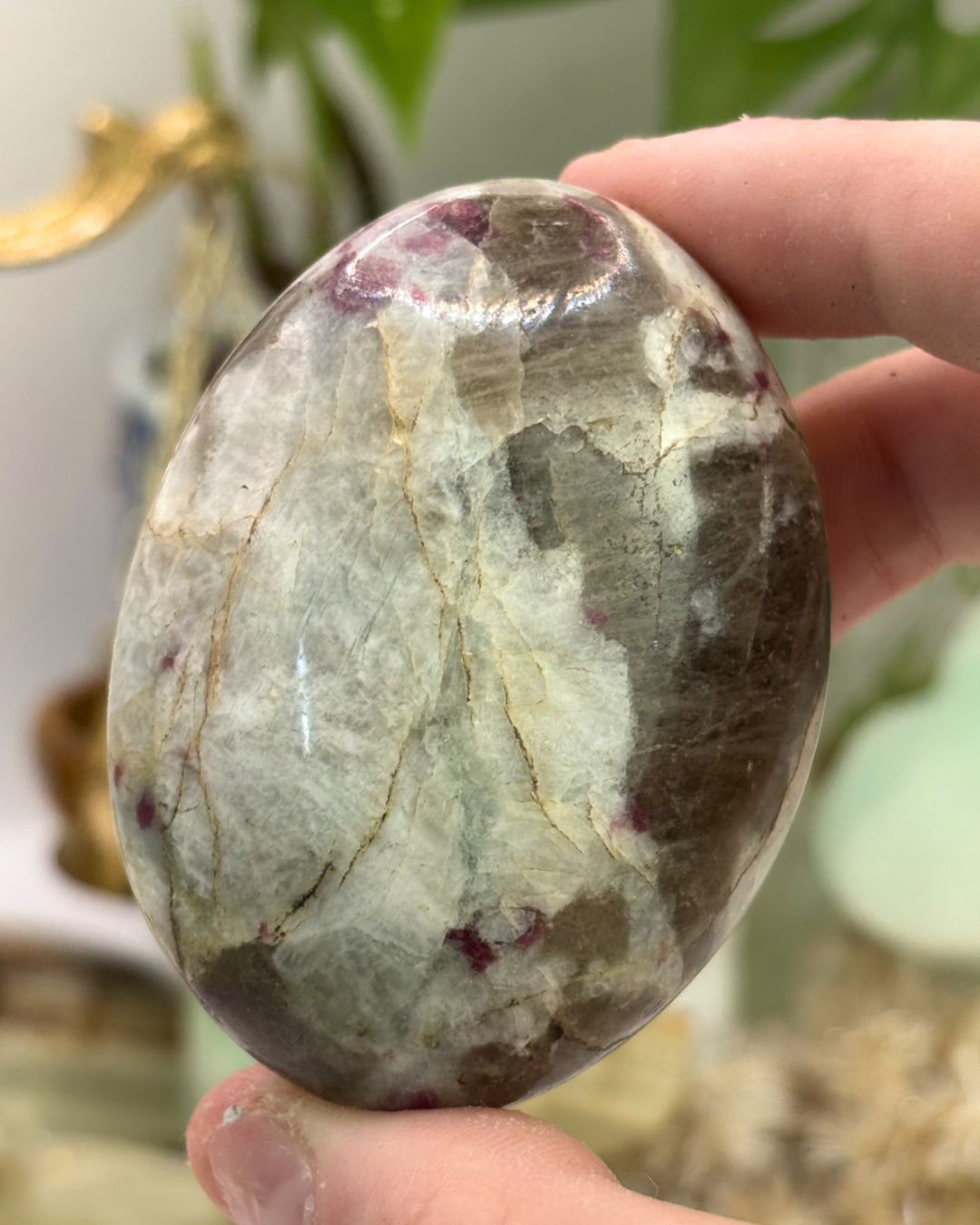 Pink Tourmaline Palm Stone