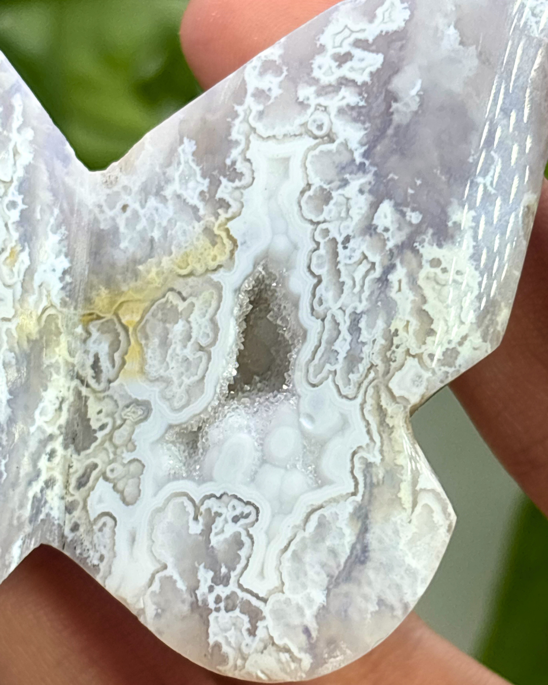 Druzy Plume Agate Butterfly 3