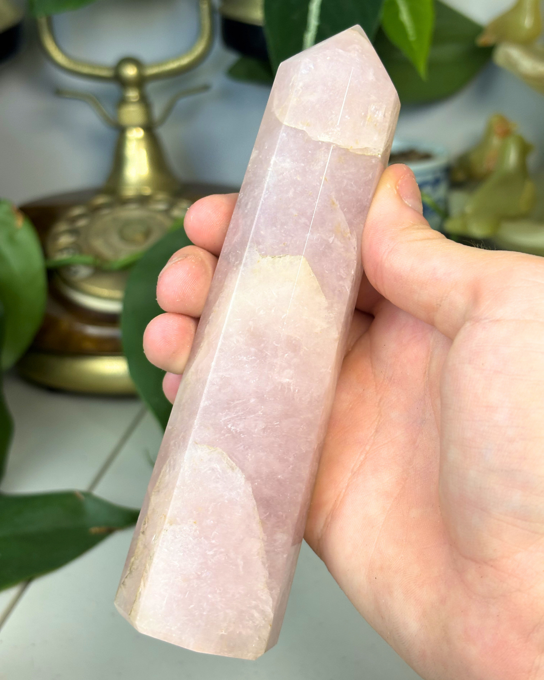 Large Rose Quartz Tower