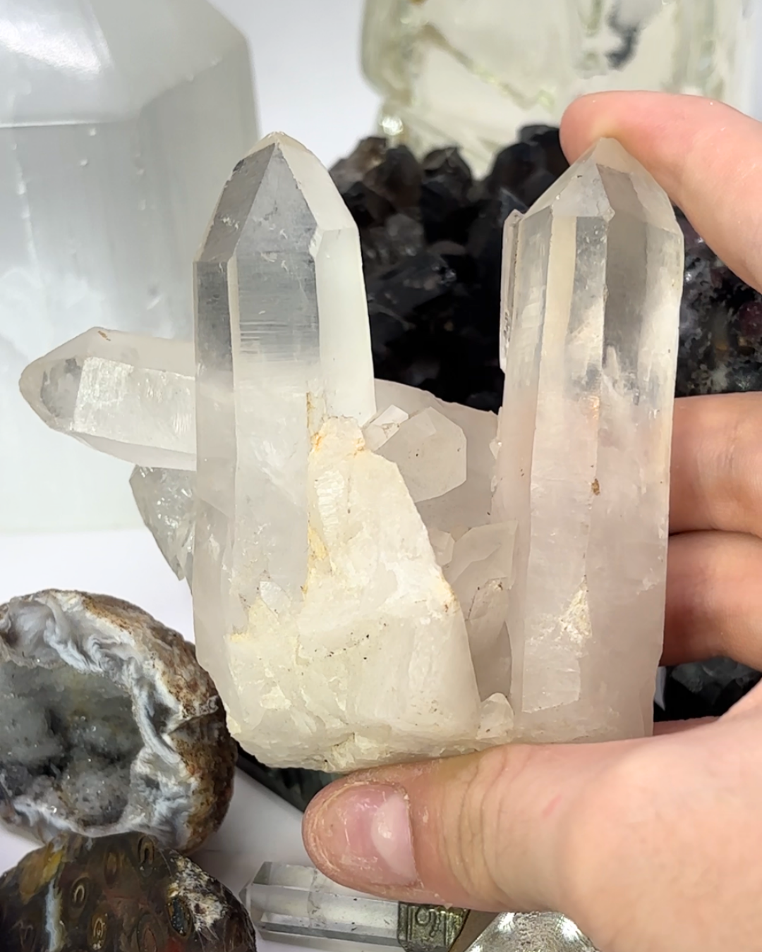 Twin Towers Clear Quartz Cluster Specimen