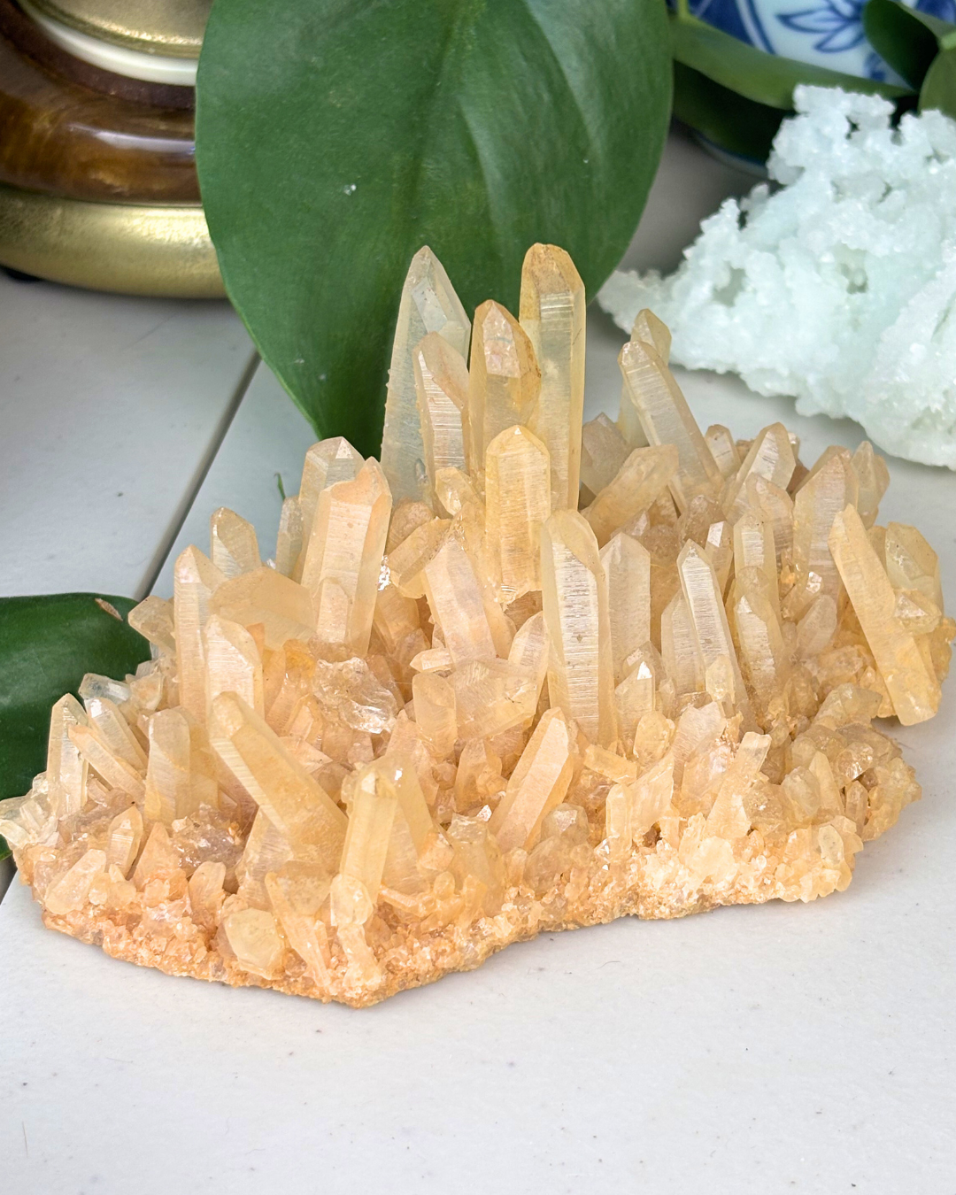 Large Tangerine Quartz Cluster