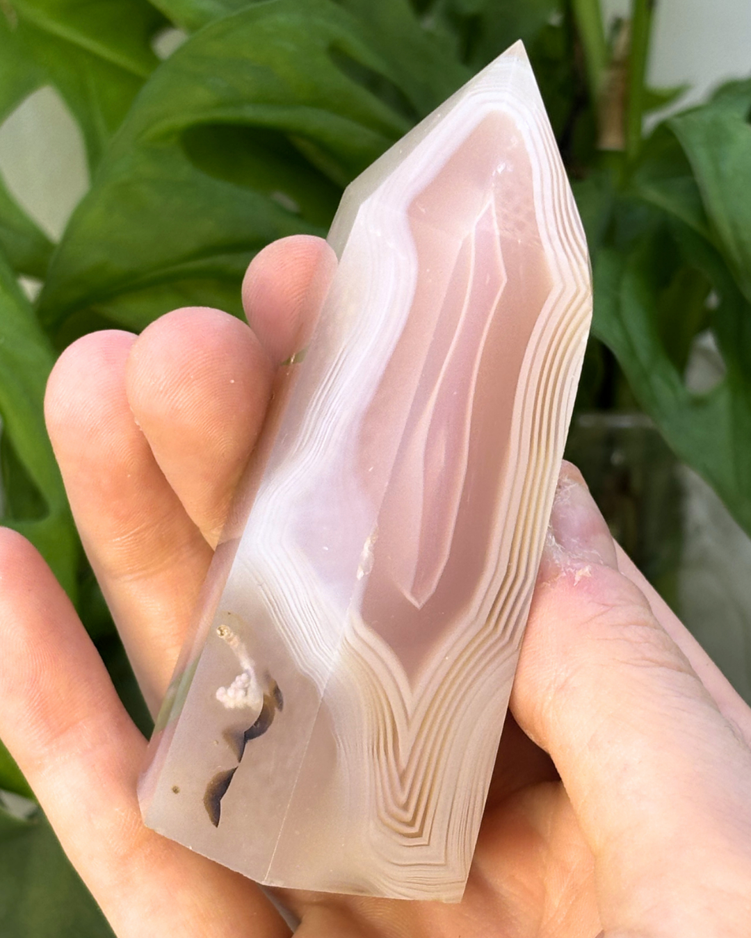 Banded Pink Agate Tower