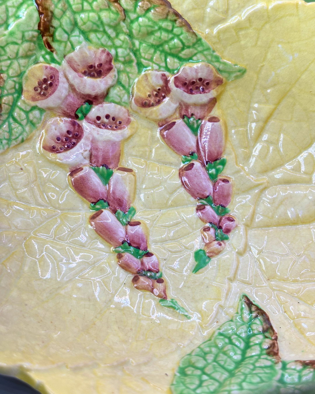 Yellow Carltonware Bowl with Foxglove Florals