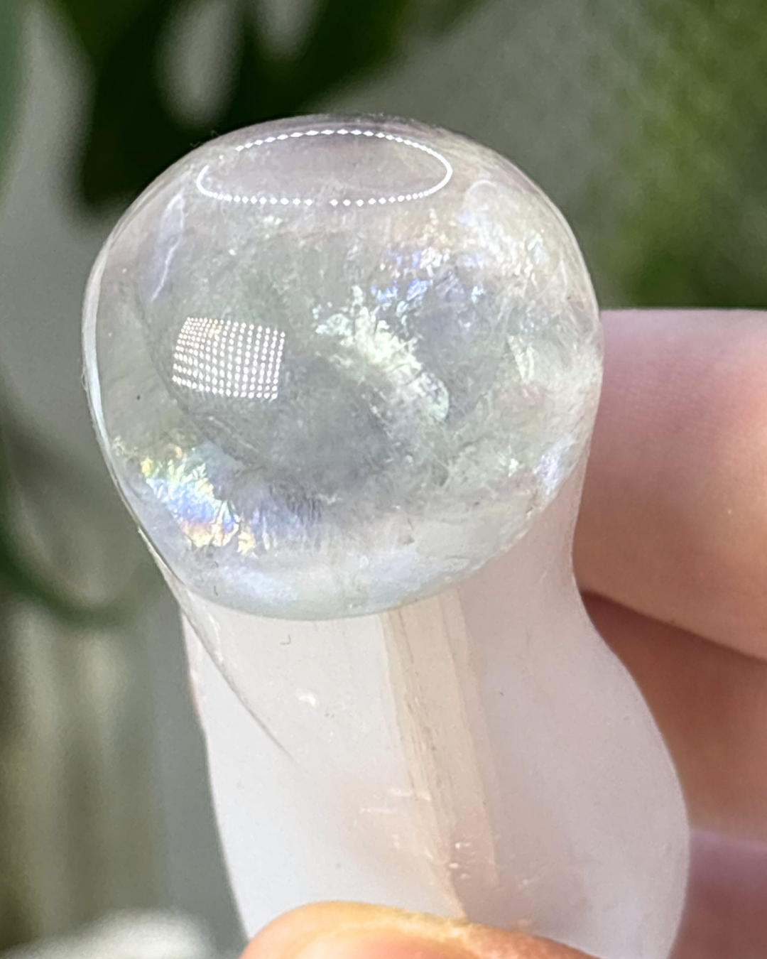 Satin Spar with Flashy Fluorite Wand