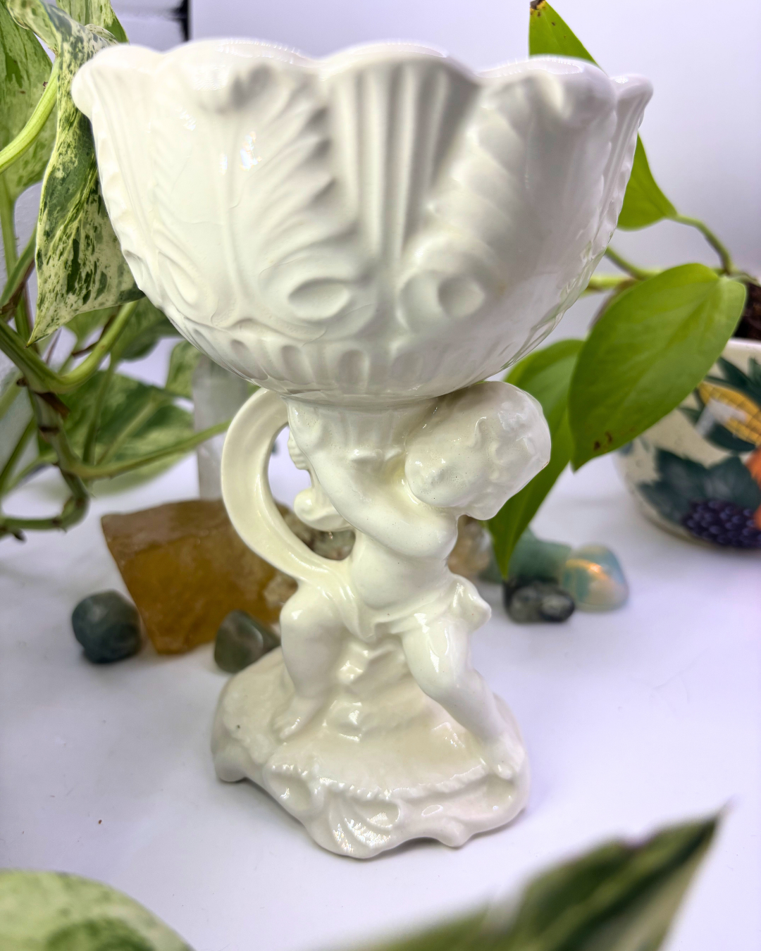 Large Cherub Porcelain Vase