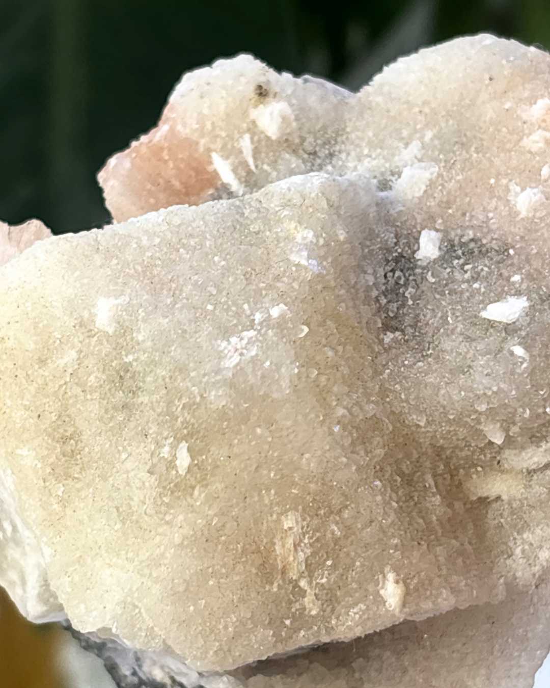 Peach Stilbite on Apophyllite Specimen Cluster