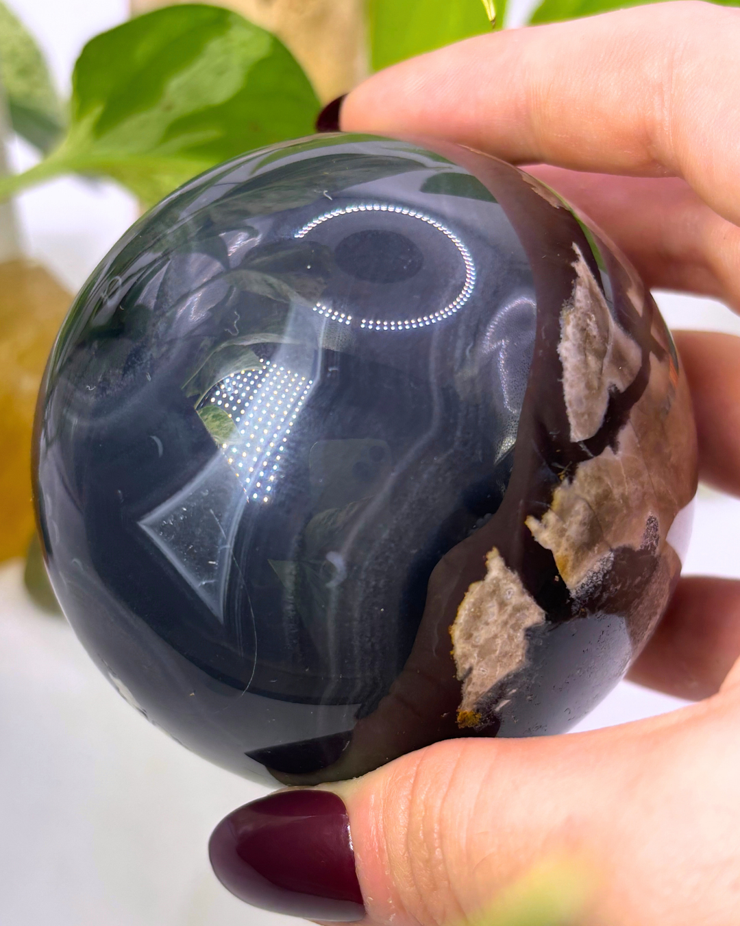 Large Druzy Volcanic Agate Sphere