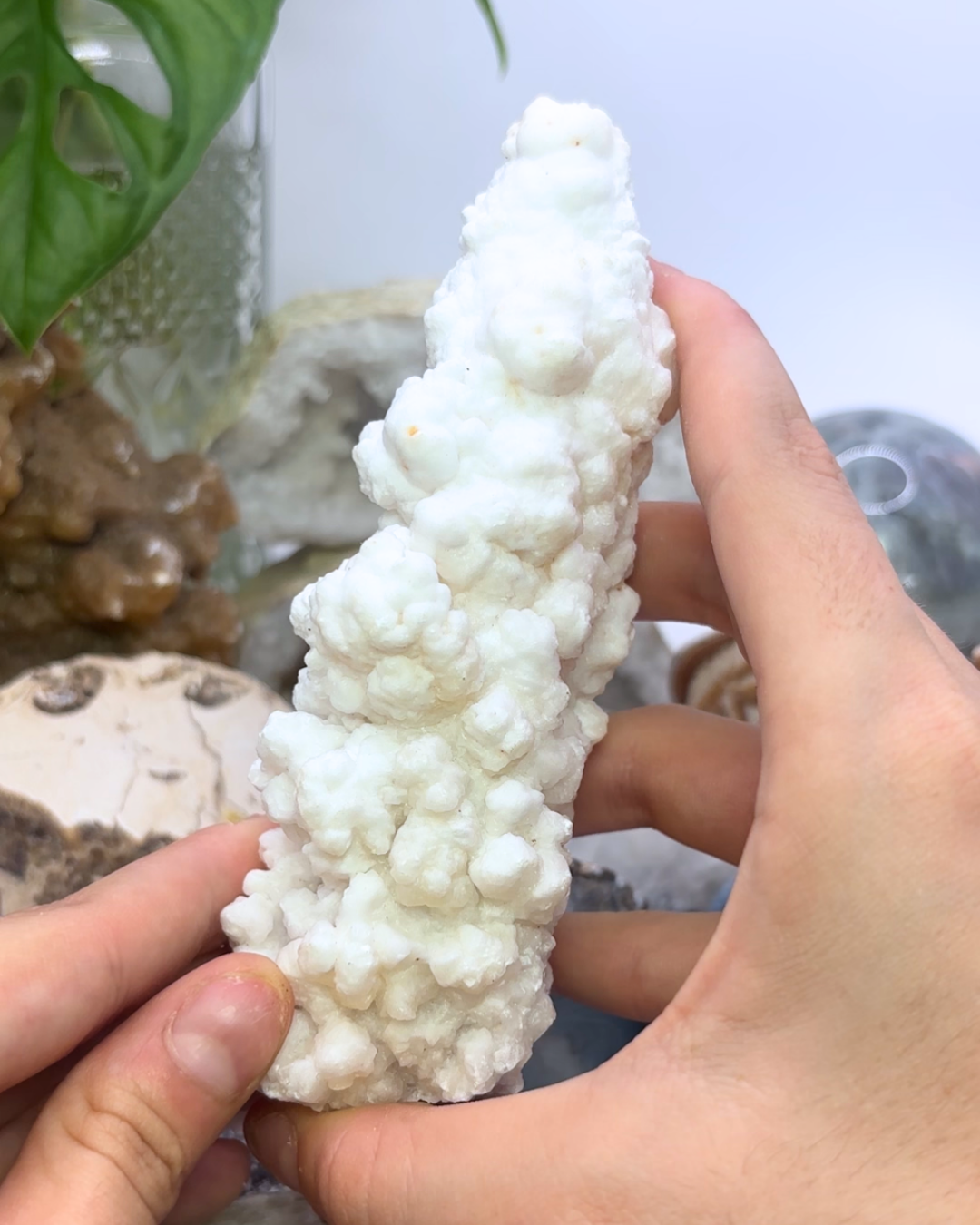 White Aragonite Cluster Specimen