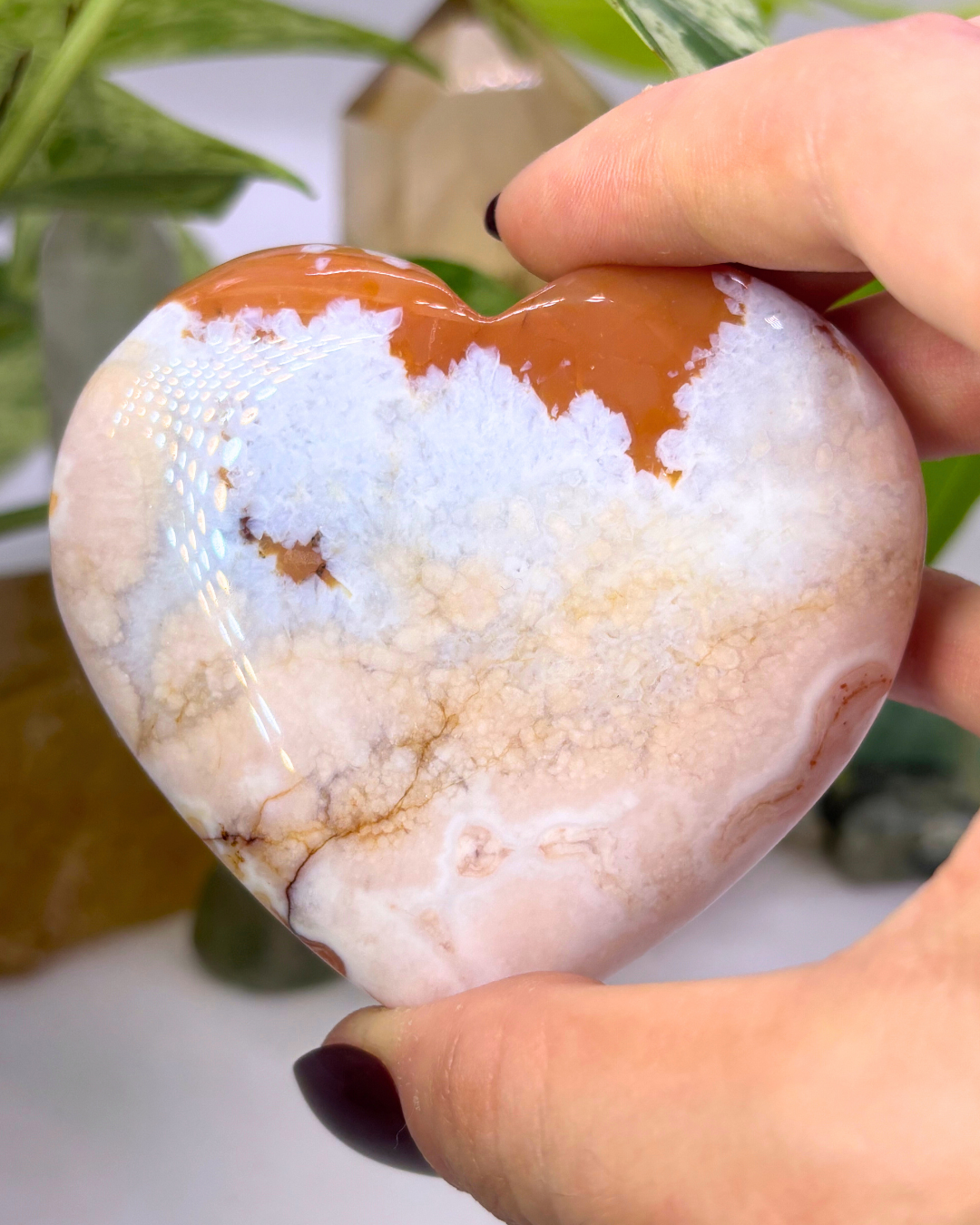 Flower Agate Heart