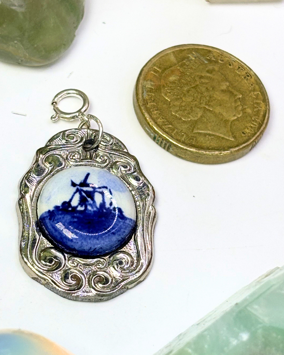 Delft Windmill Porcelain Spoon Charm
