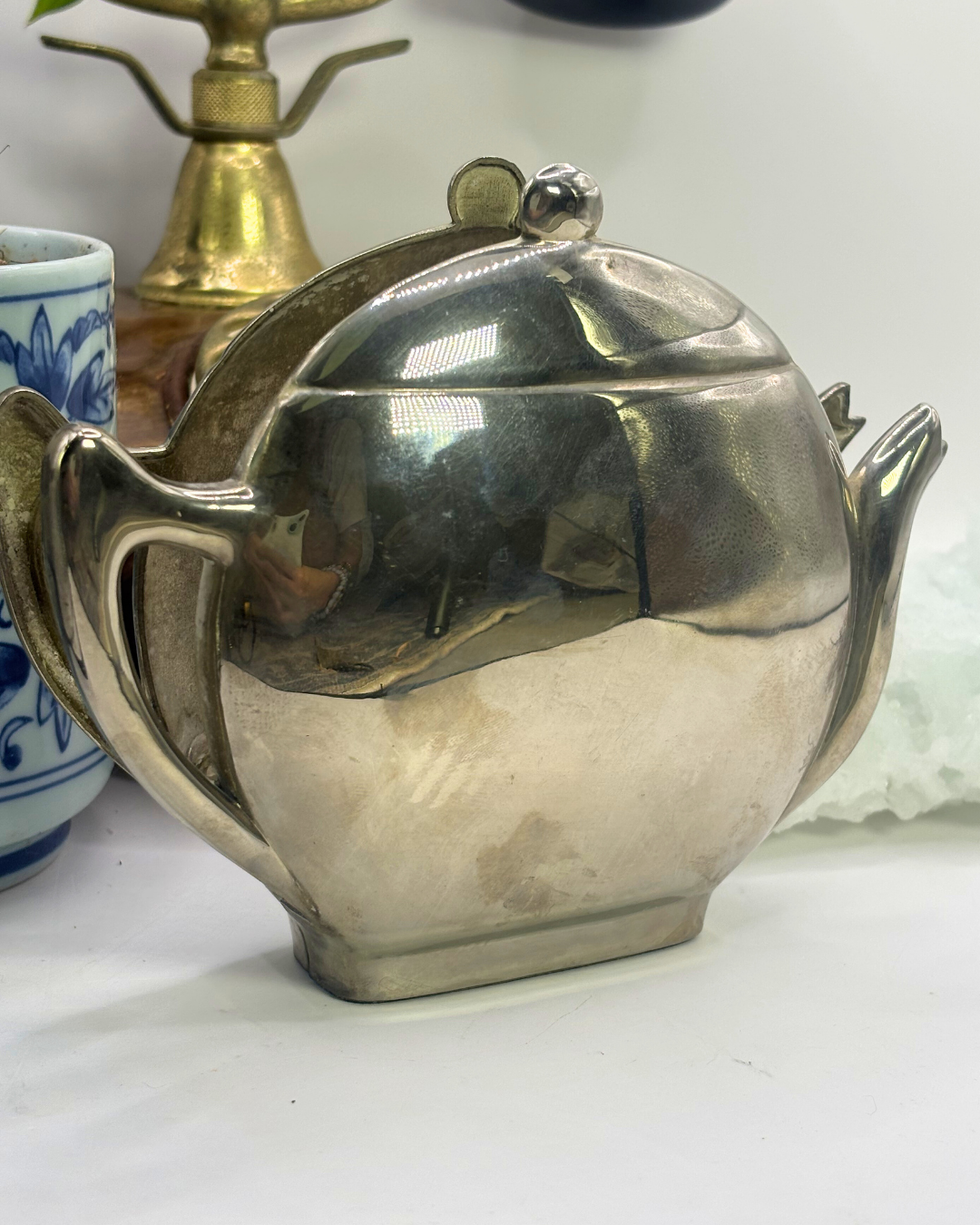 Silver Plated Teapot Shaped Napkin/Letter Holder