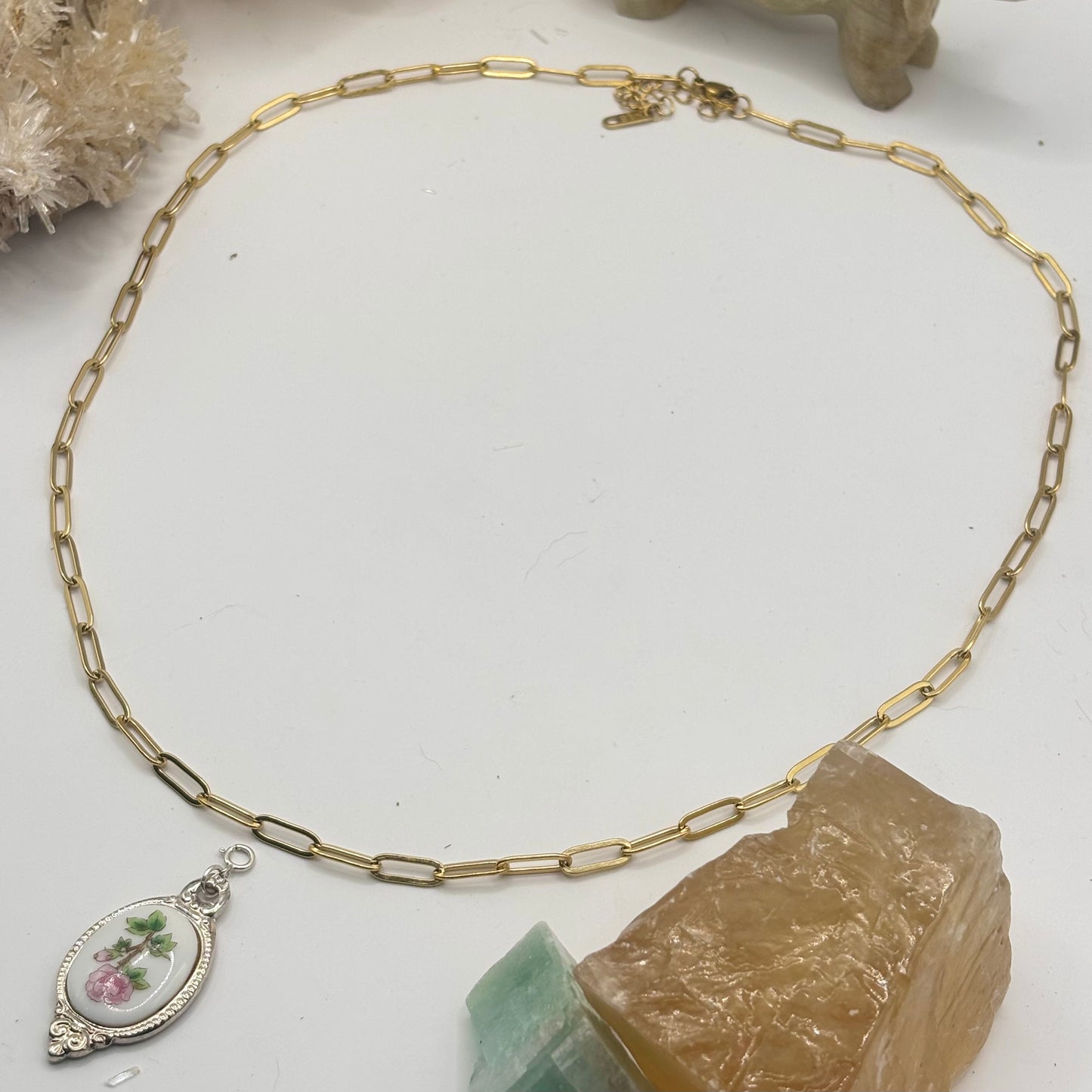 Long Gold Paperclip Chain Necklace