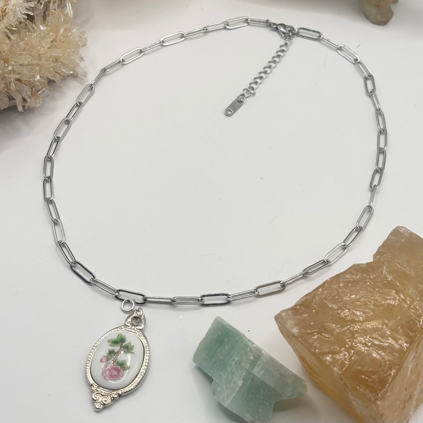 Short Silver Paperclip Chain Necklace