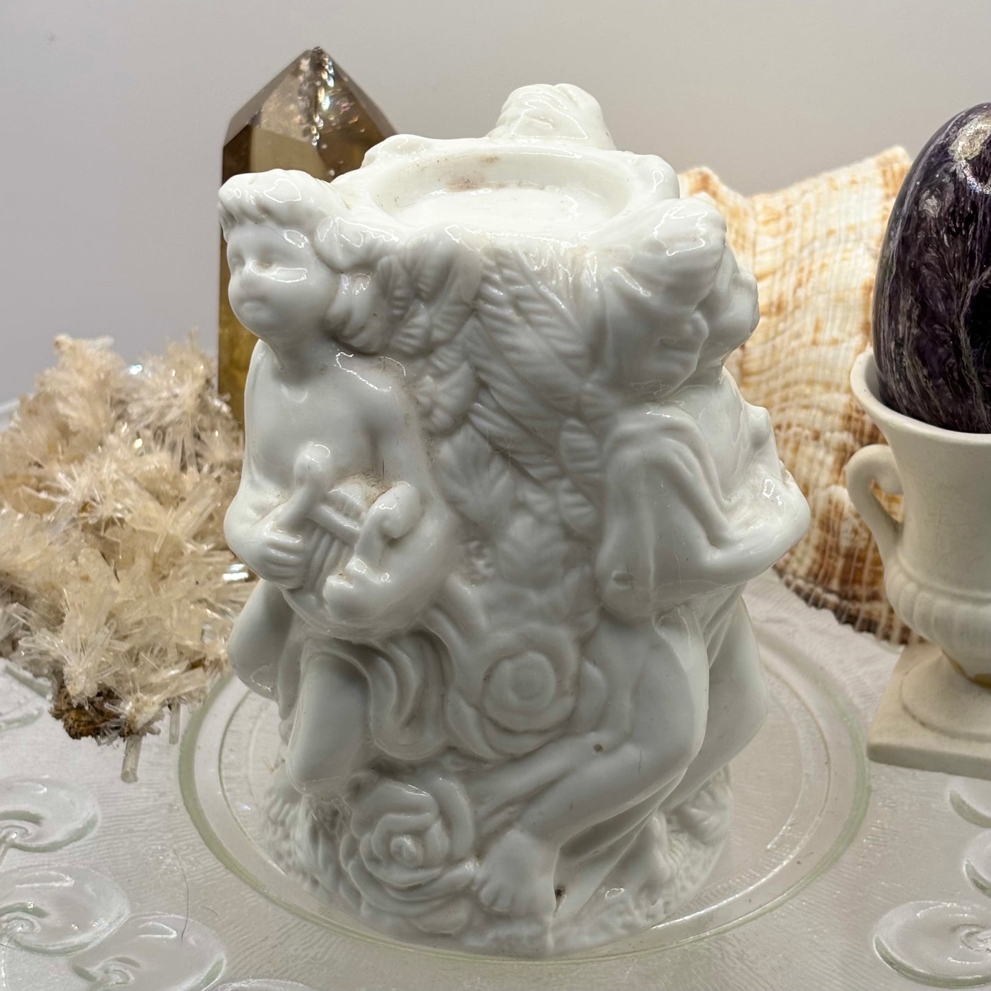 Porcelain Cherub Tealight Holder