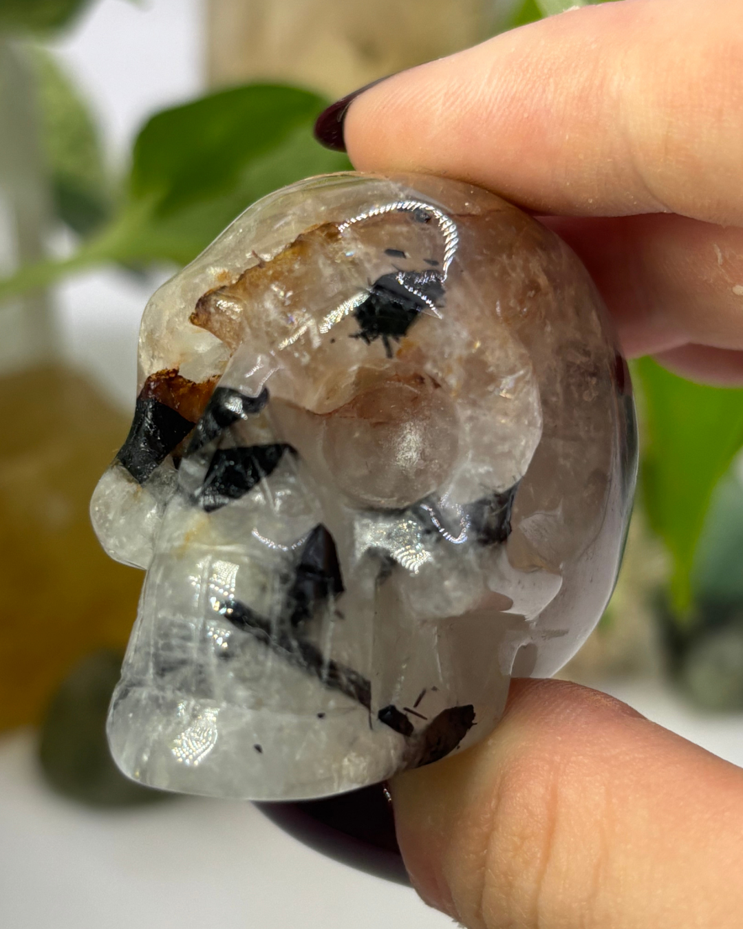 Tourmalated Quartz Skull