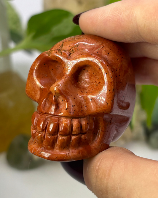Red Jasper Skull