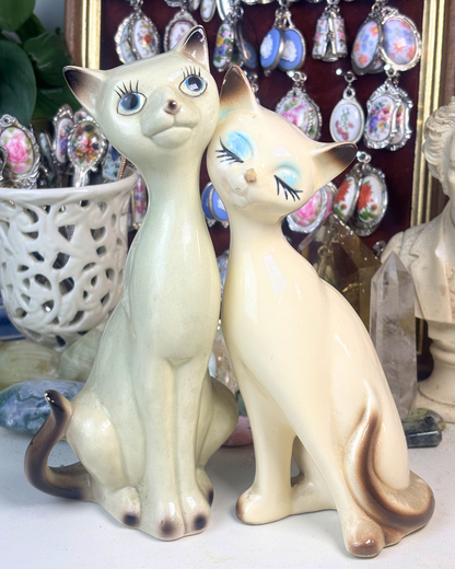 Porcelain Siamese Cat Twins