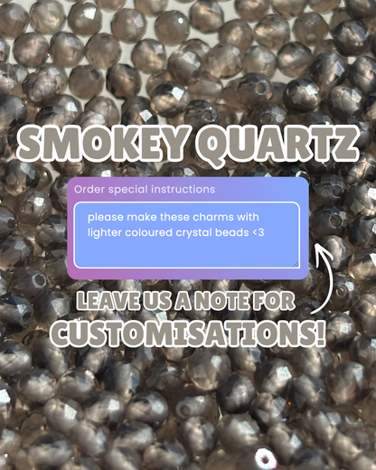 Smokey Quartz Double Sparkle Charm PAIR