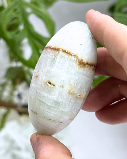 Caribbean Blue Calcite Palm Stone