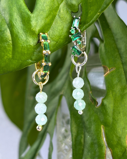 Amazonite Triple Dew Drop Charms PAIR
