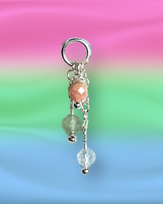 Polysexual Pride Lily of the Valley Crystal Earring Charm
