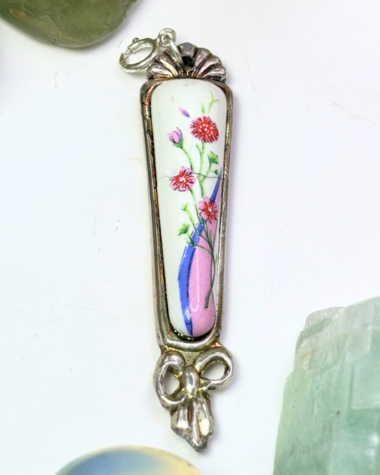 Pink Paper Flower Bow Spoon Charm