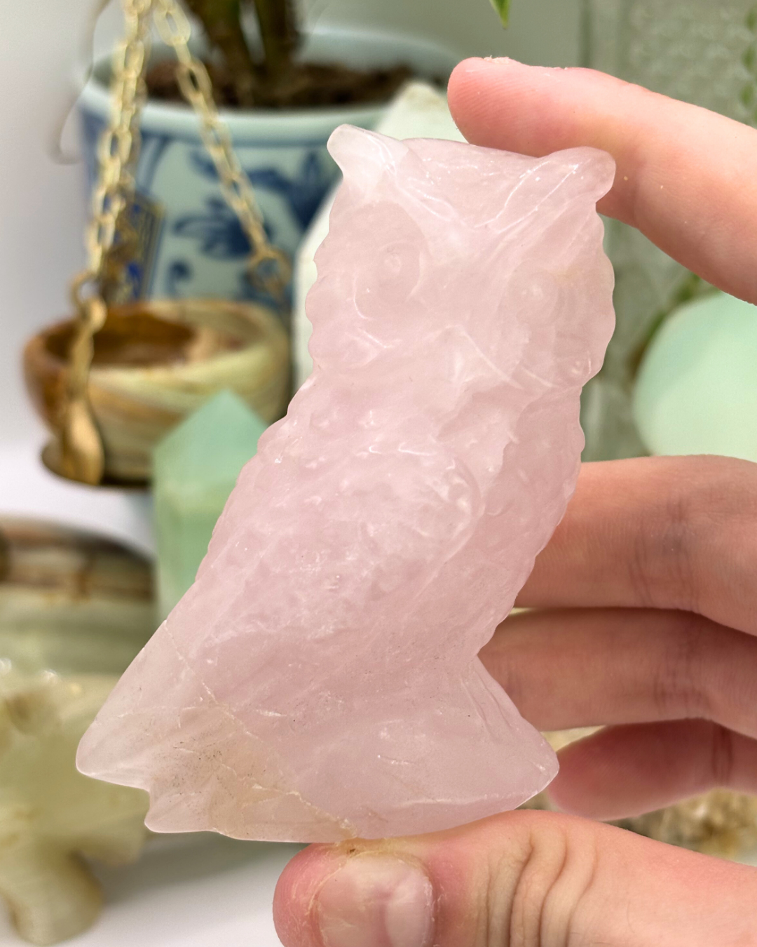 Rose Quartz Owl