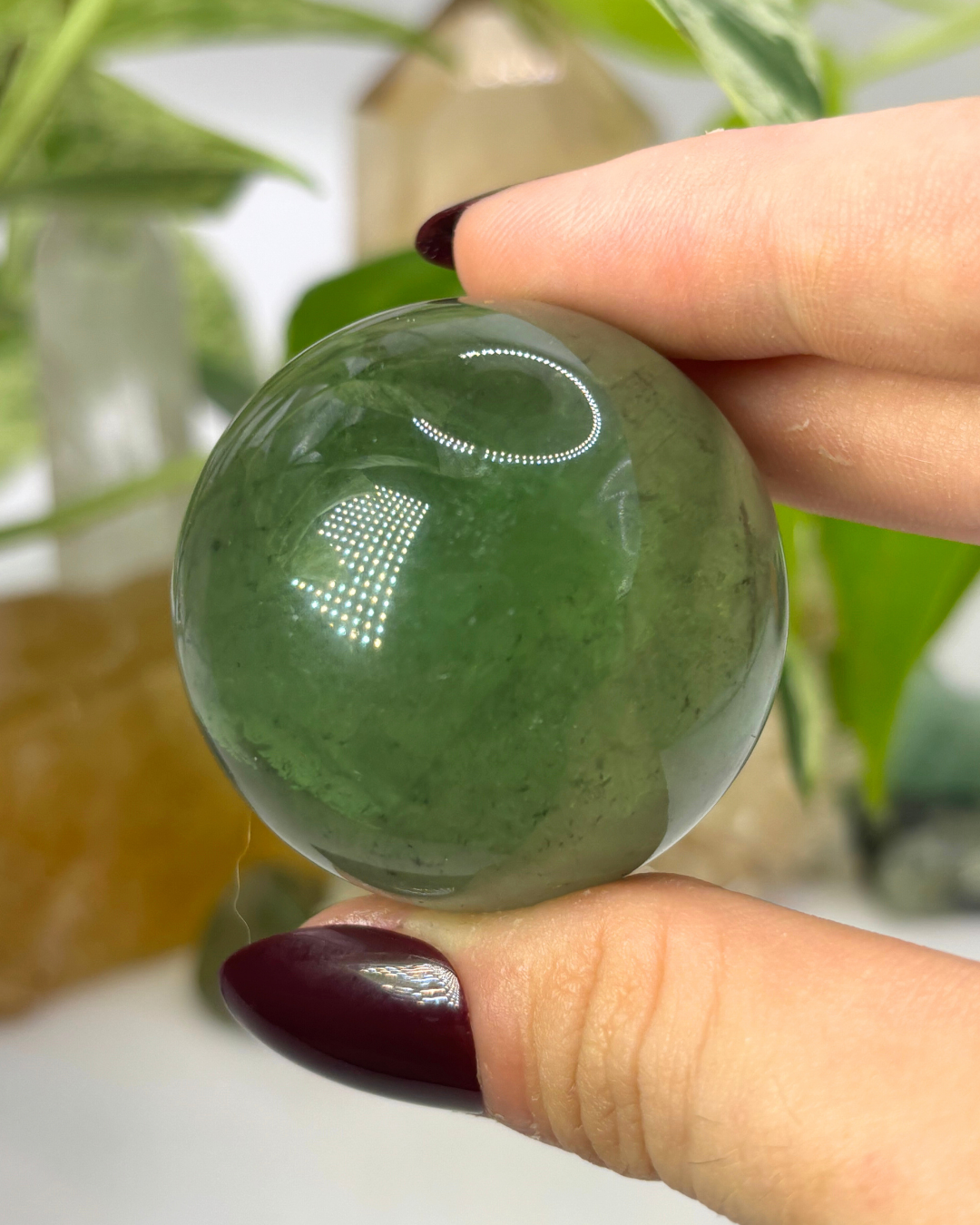 Green Fluorite Sphere