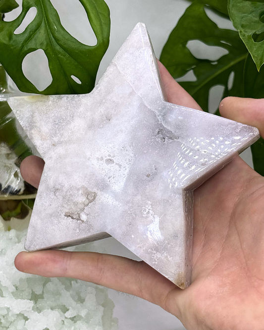 Large Pink Amethyst Star Carving