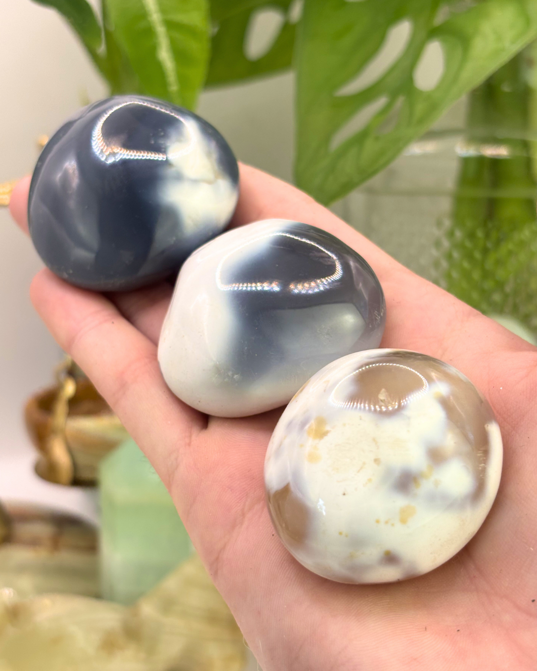 Orca Agate Palm Stone