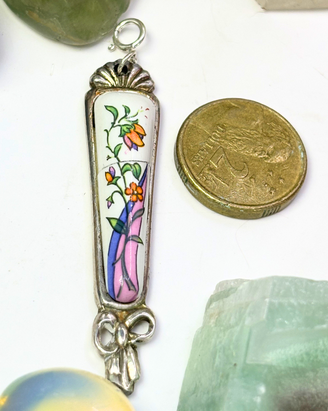 Orange Rose Bow Spoon Charm