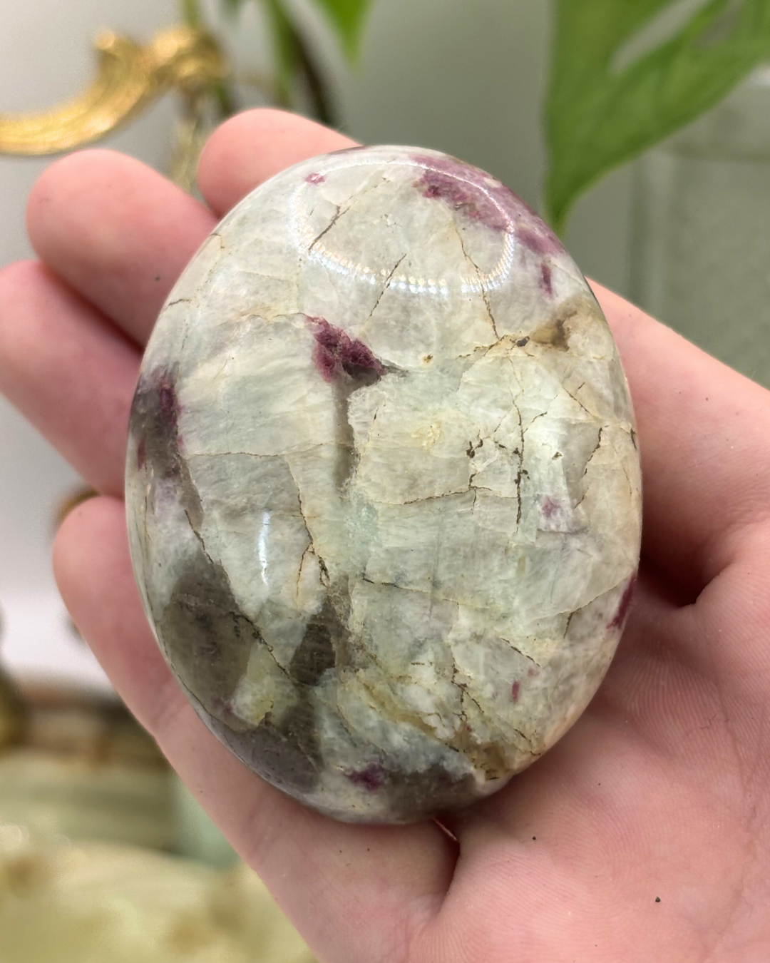 Pink Tourmaline Palm Stone
