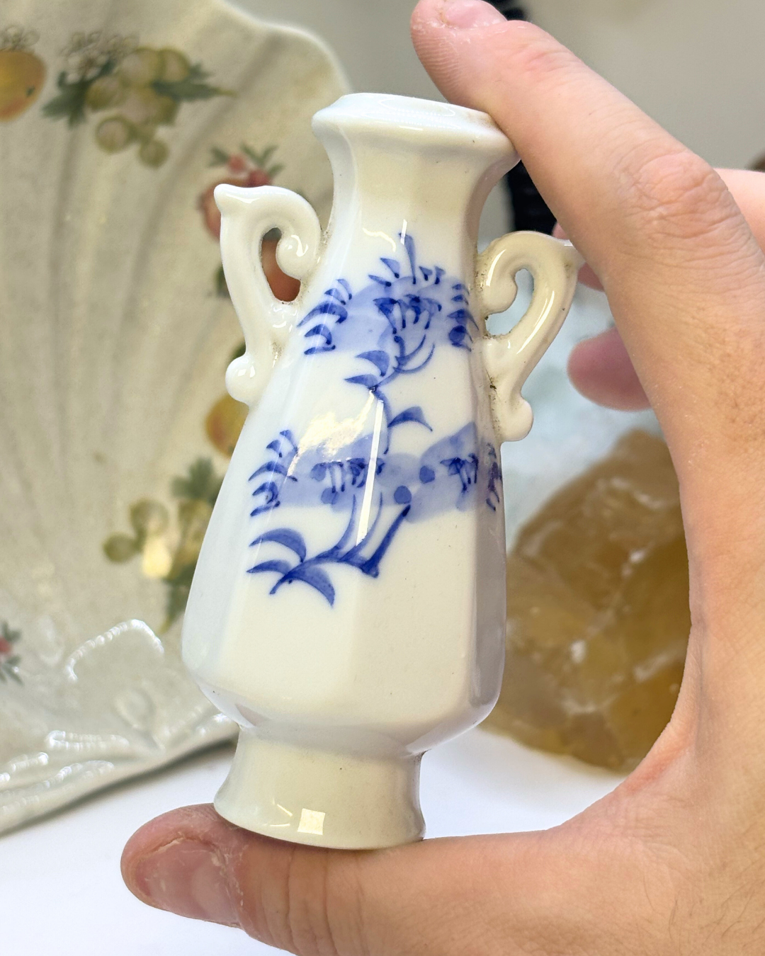 Mini Blue & White Chinese Ceramic Vase