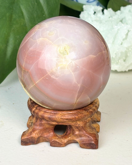 Large Pink Banded Calcite Sphere