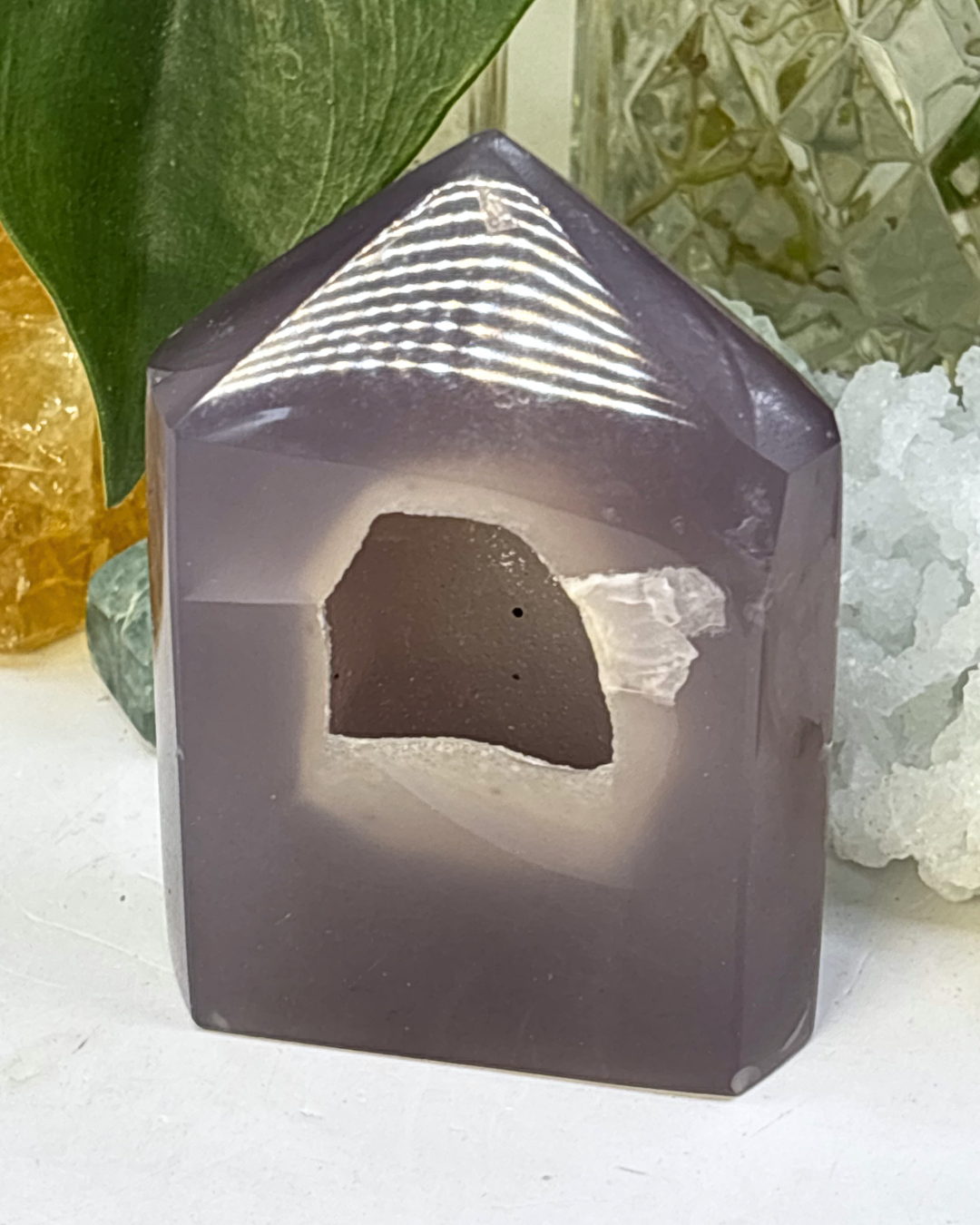 Druzy Agate Tower Purple