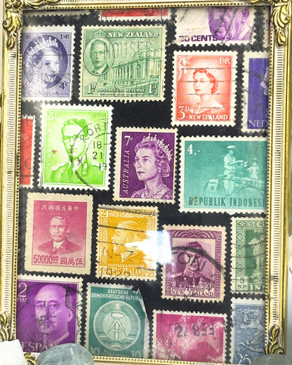 Small Colourful Cameos Vintage Stamp Frame