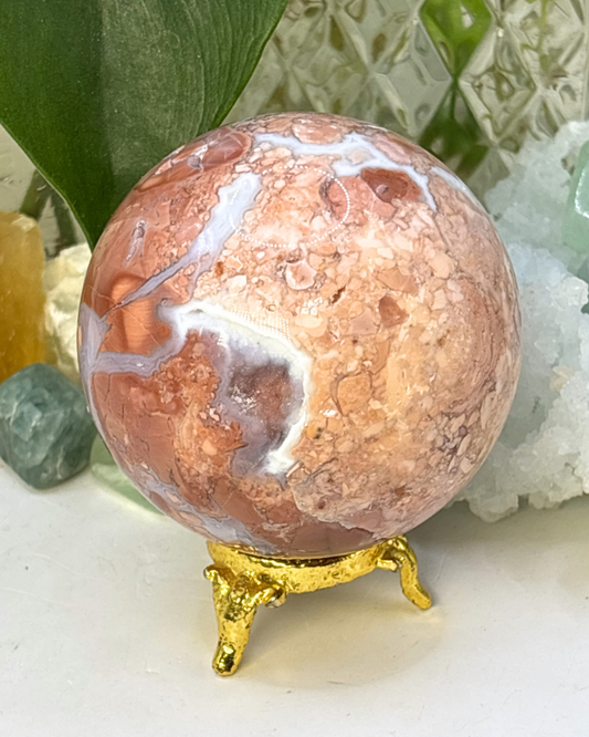 Large Cotton Candy Agate Sphere
