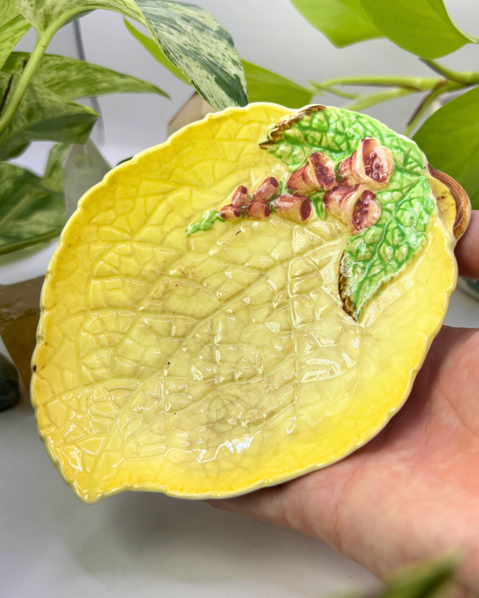 Yellow Carltonware Trinket Dish with Foxglove Florals