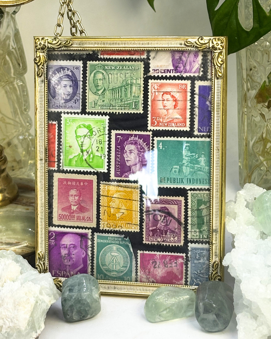 Small Colourful Cameos Vintage Stamp Frame
