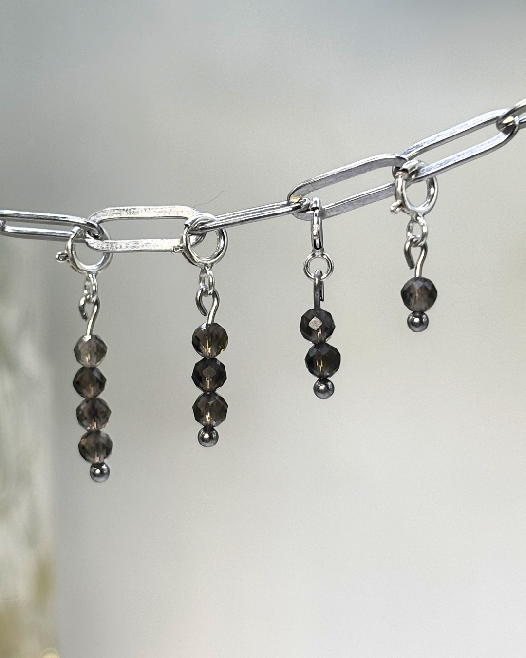 Smokey Quartz Crystal Clips