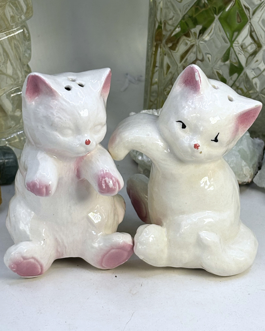 White Kitties Salt & Pepper Shakers