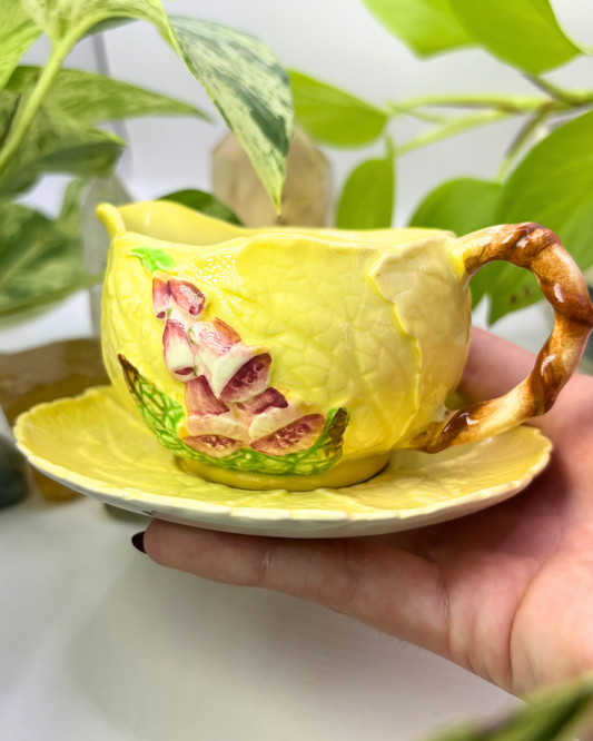 Yellow Carltonware Tea Set with Foxglove Florals