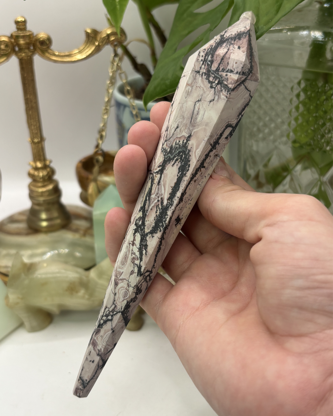 Pink Zebra Jasper Wand