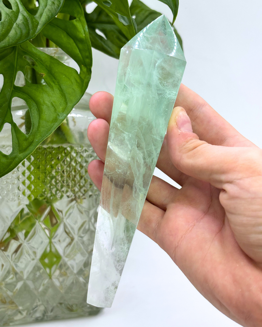 Green Fluorite Wand 2 UV Reactive