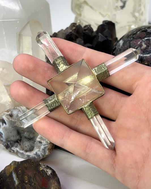 Clear Quartz Crystal Grid Pyramid