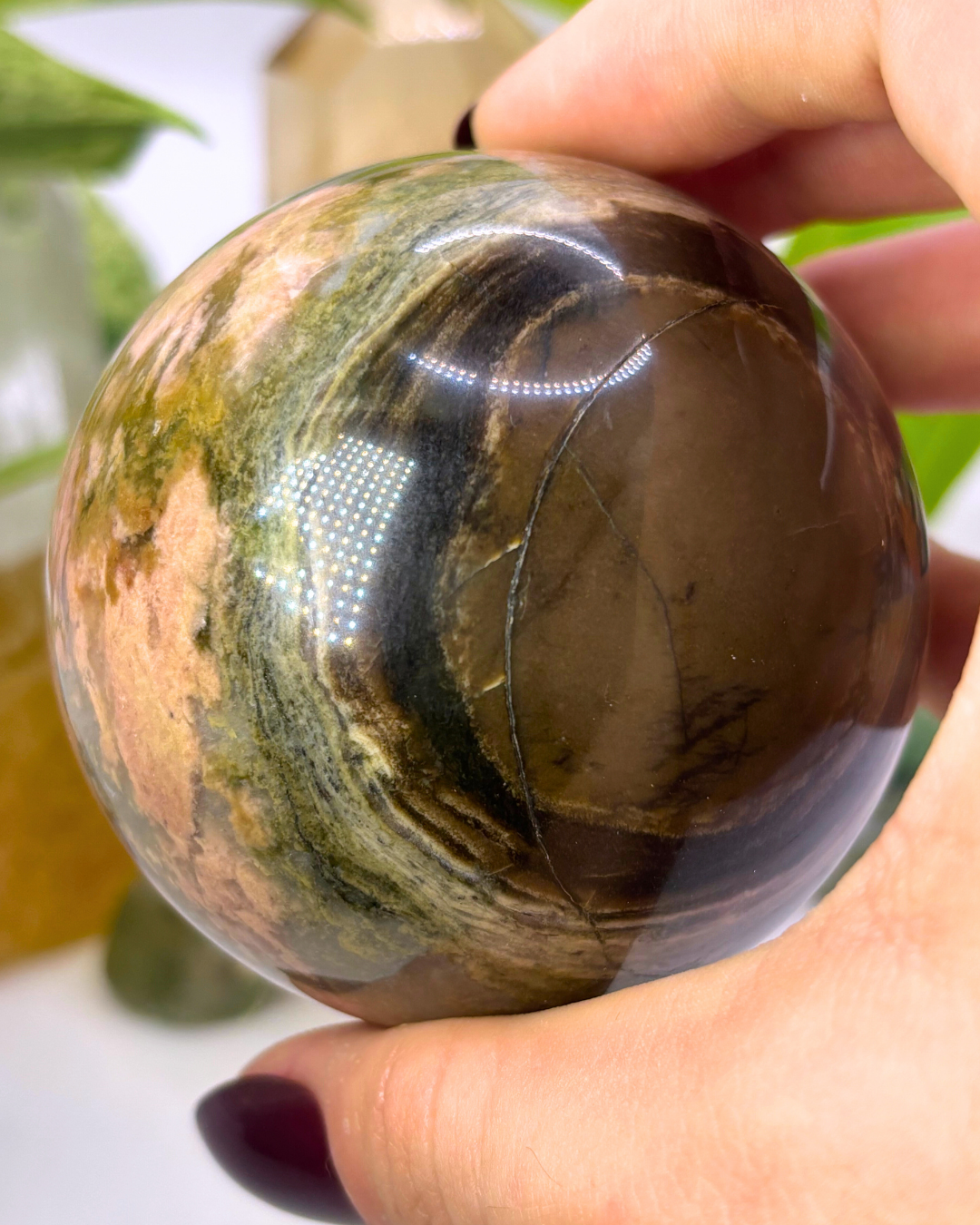 Large Rhodonite Sphere