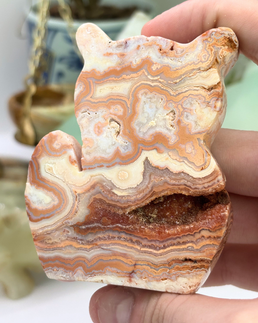 Druzy Pink Amethyst Kitty Cat