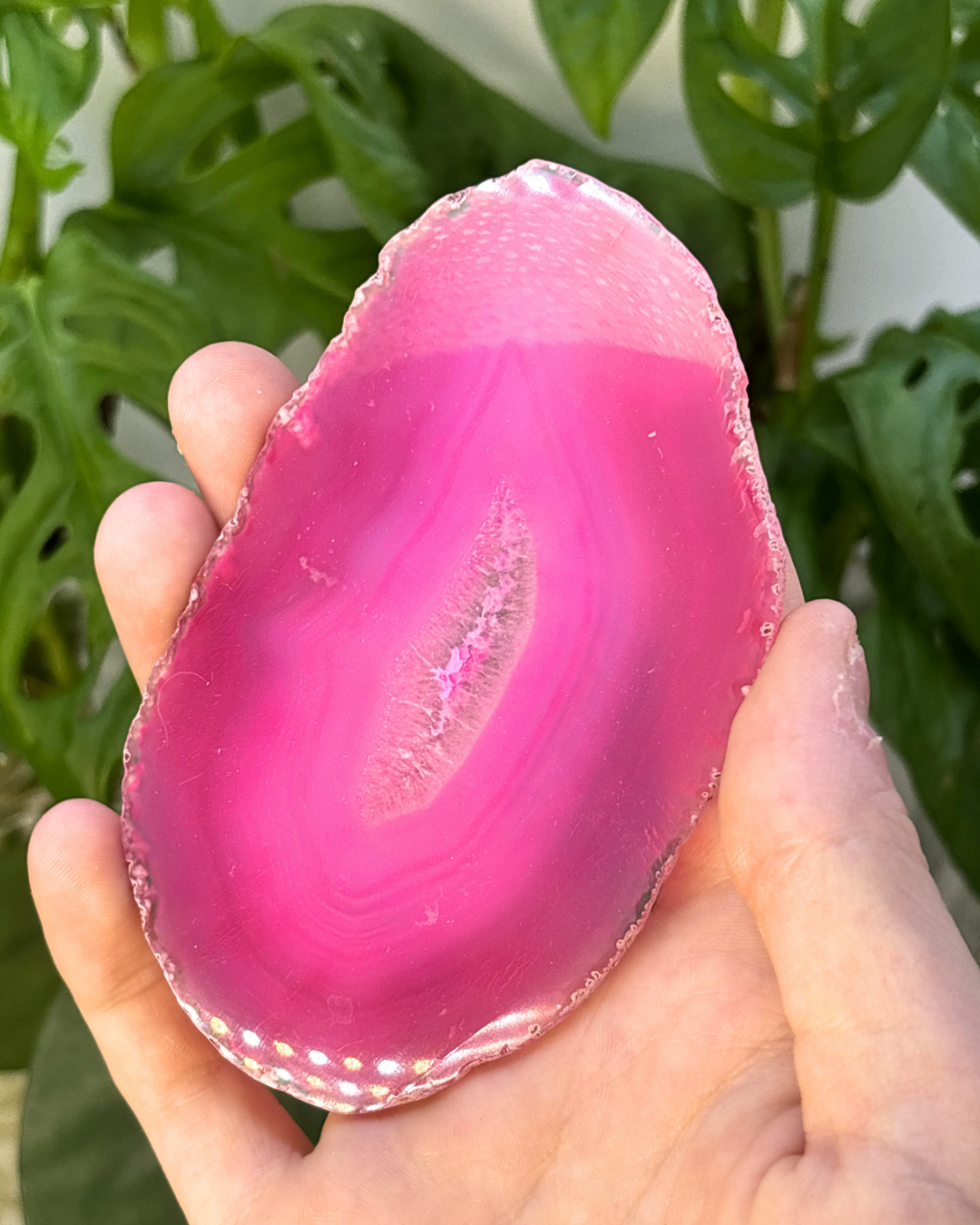 Pink Dyed Agate Slice